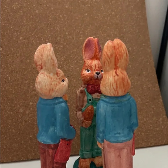Colorful Rabbit Figurines Trio - Picture 3 of 3